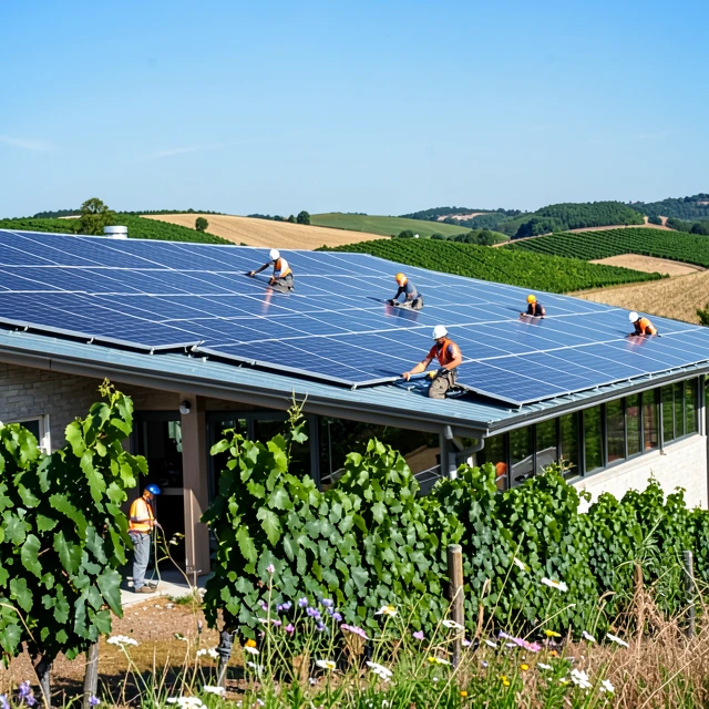 Solar-powered winery at Jackson Family Wines, highlighting renewable energy efforts