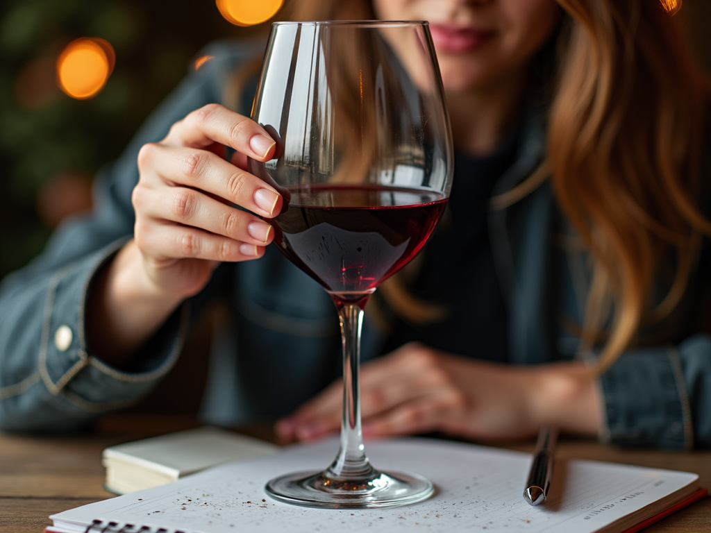 Wine enthusiast swirling wine to release its aromas.