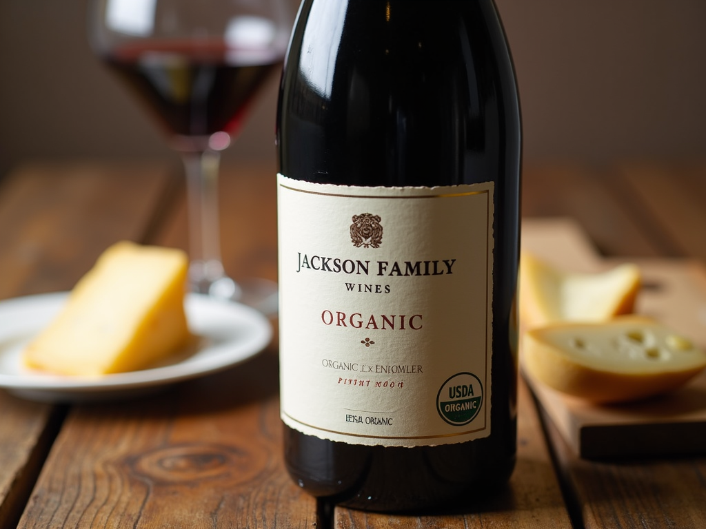Bottle of Jackson Family Wines organic Pinot Noir