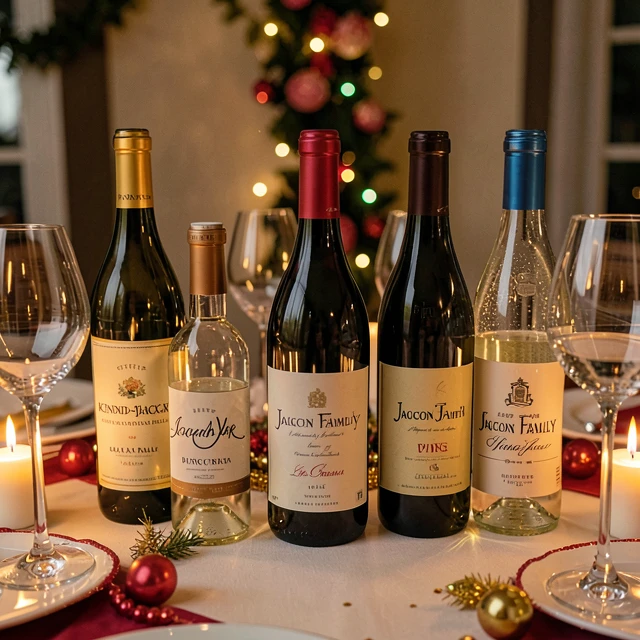 Festive table setup featuring Jackson Family Wines bottles for a celebration