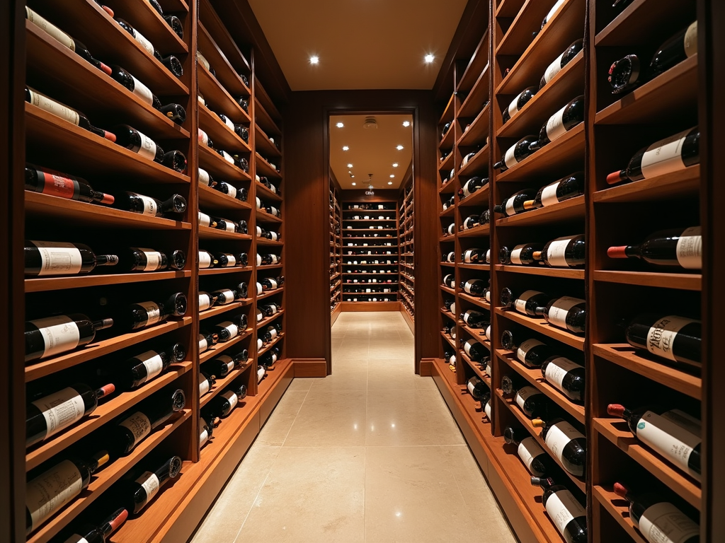 Luxurious wine cellar with premium wines