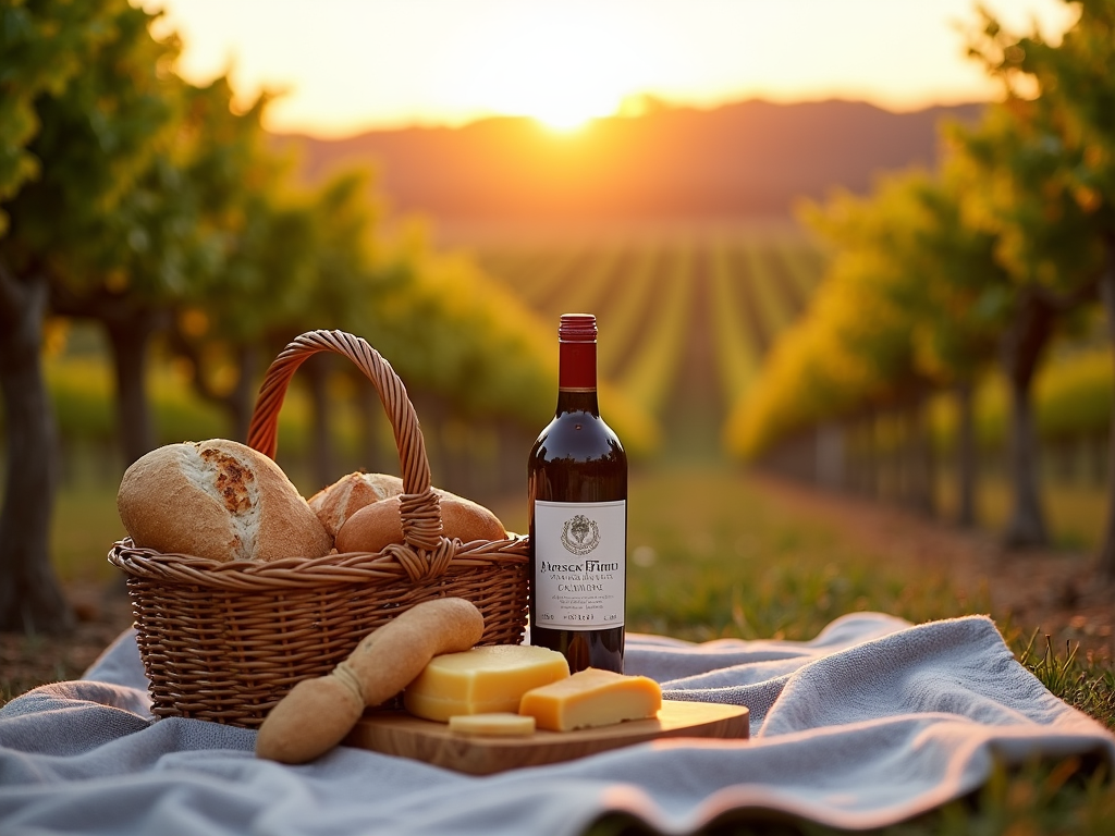 Picnic in Sonoma County vineyard