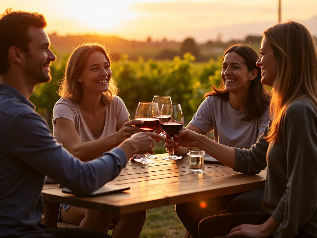 Wine tasting in a California vineyard