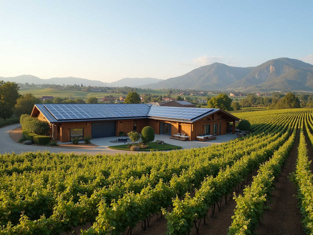 Winery with solar panels
