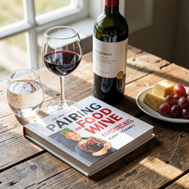 Cover of Pairing Food and Wine for Dummies by John Szabo on a dining table with wine glasses