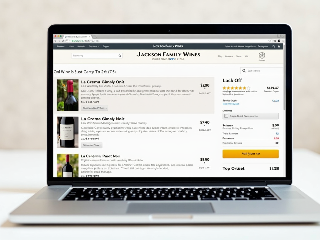 Online wine store showing Jackson Family Wines