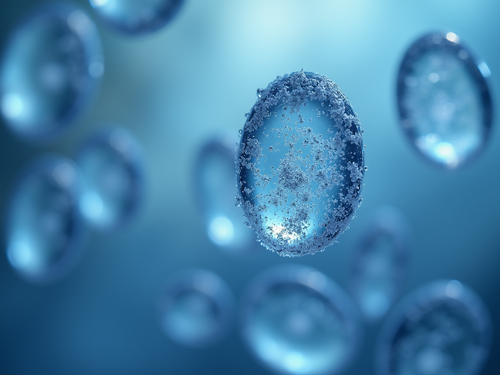 Yeast cells viewed under a microscope