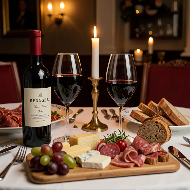 Wine pairing dinner table with Beringer wines and gourmet foods
