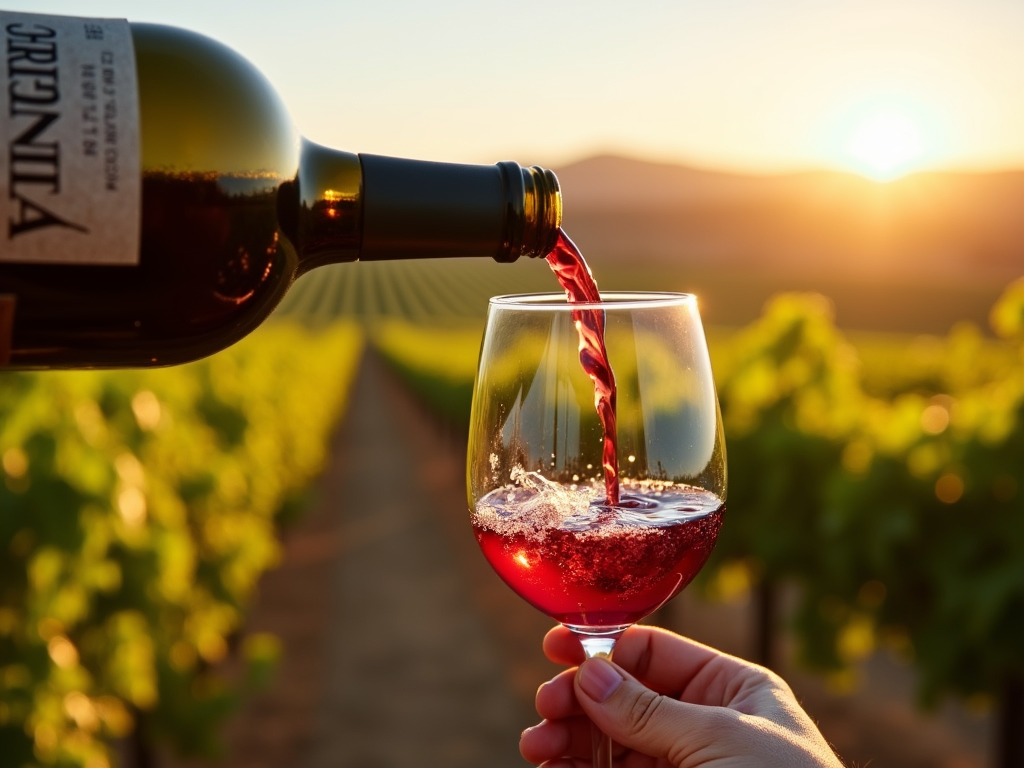 Pouring Beringer wine at a tasting event