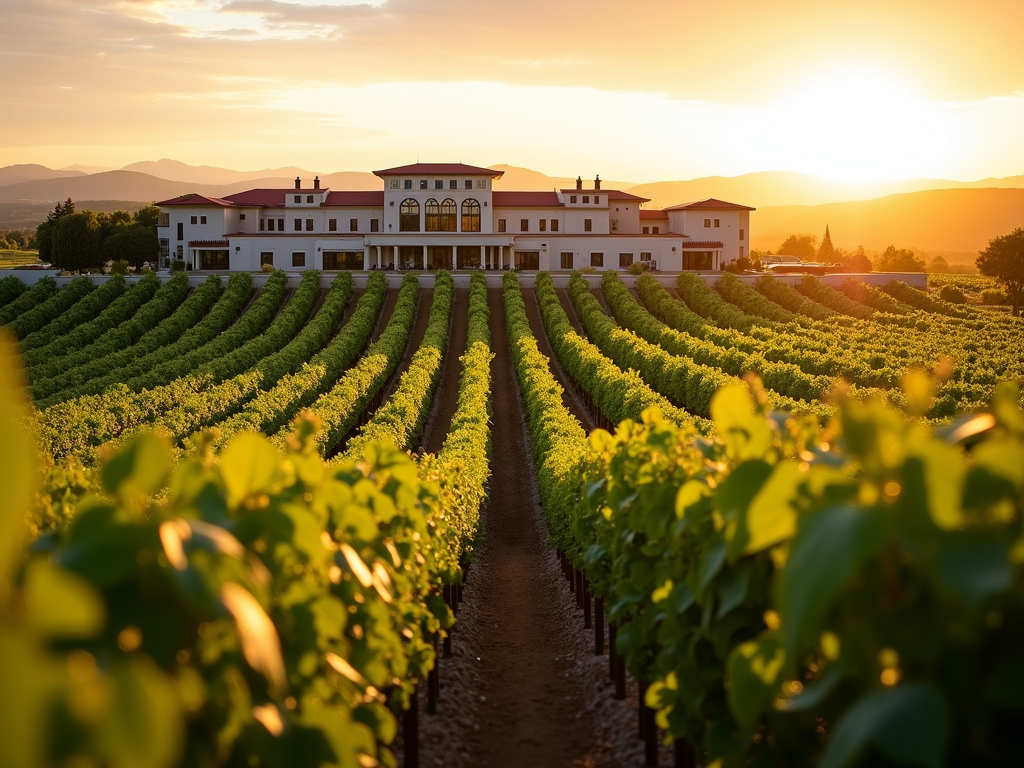 The scenic Jackson Family Wines estate, blending tradition and quality in a family-run business.