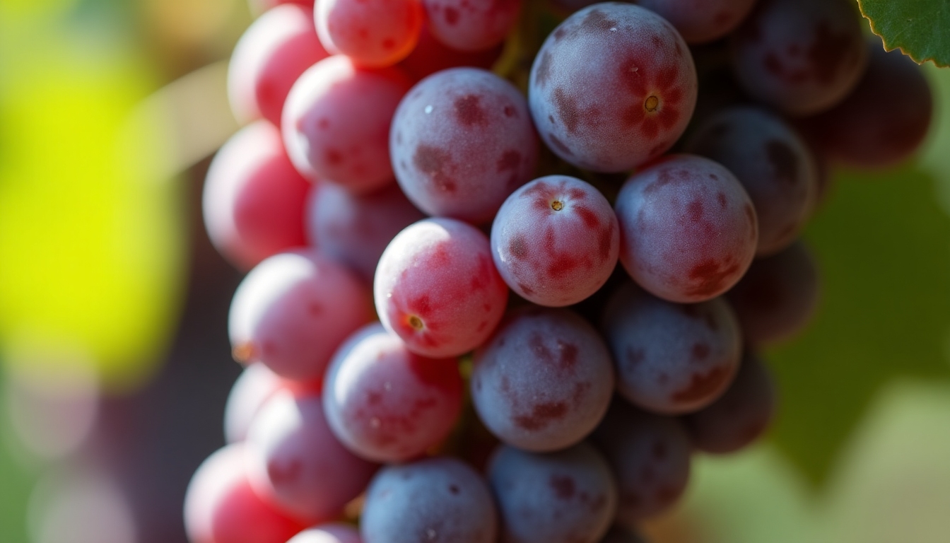 Organic grapes on the vine