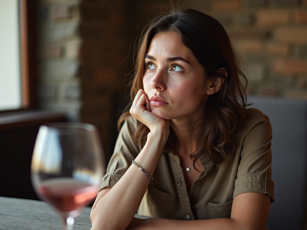 Reflecting on the finish of a wine after tasting.