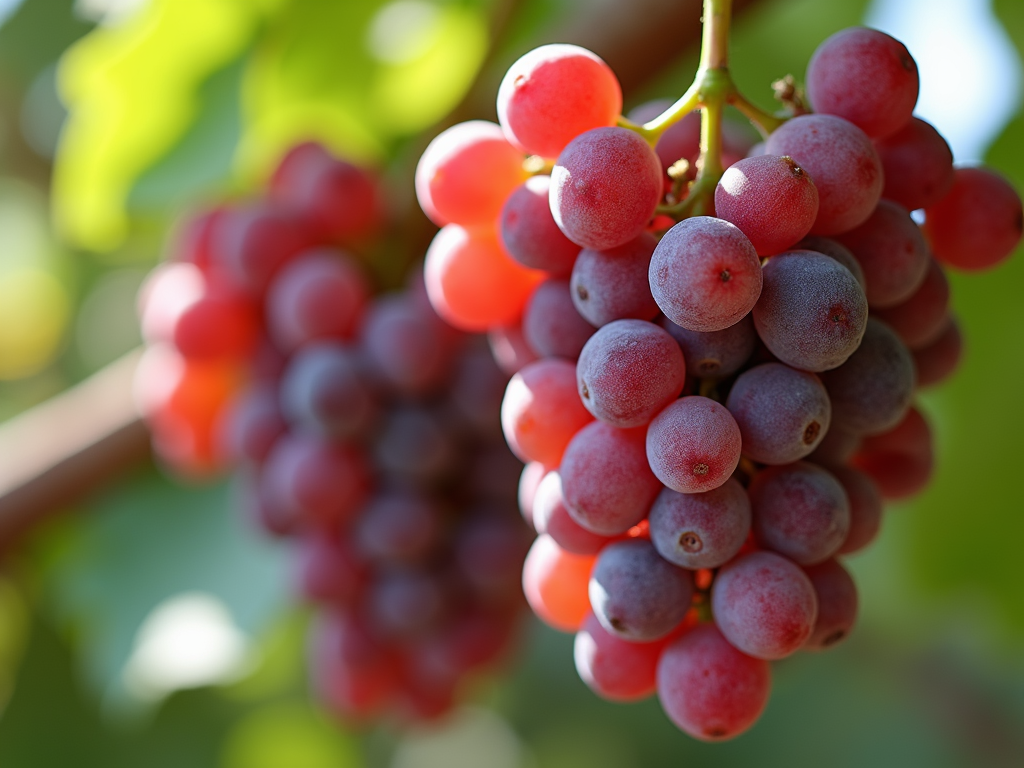 Healthy organic grapes ready for harvest