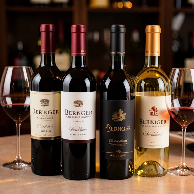 Selection of Beringer wines ready for a home tasting session