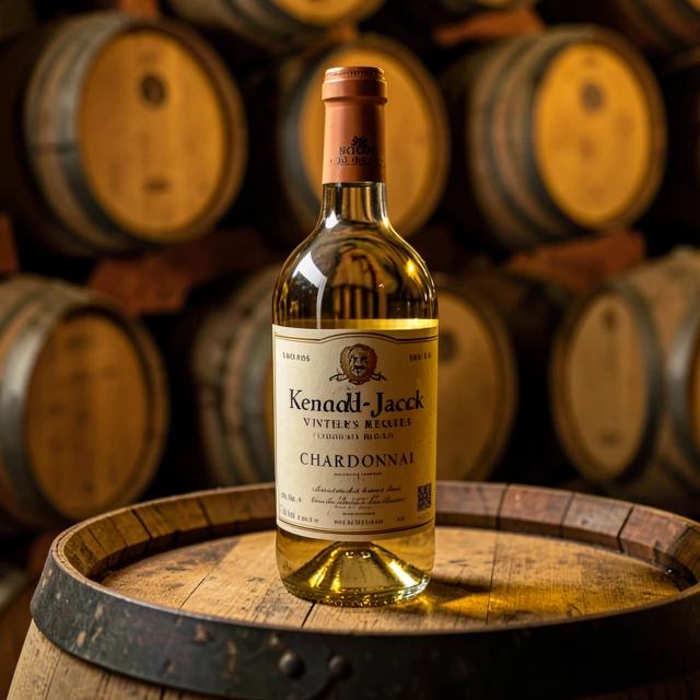 Iconic Kendall-Jackson Vintner’s Reserve Chardonnay bottle from the 1980s