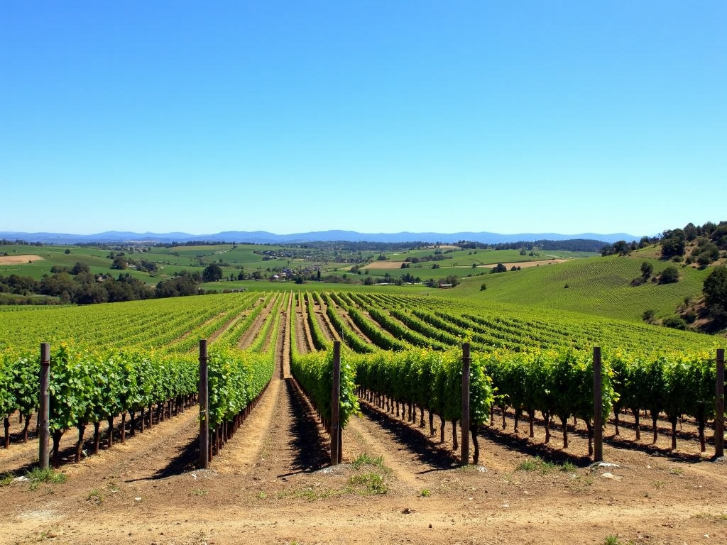 Scenic view of Riverbend Vineyard in Sonoma County.