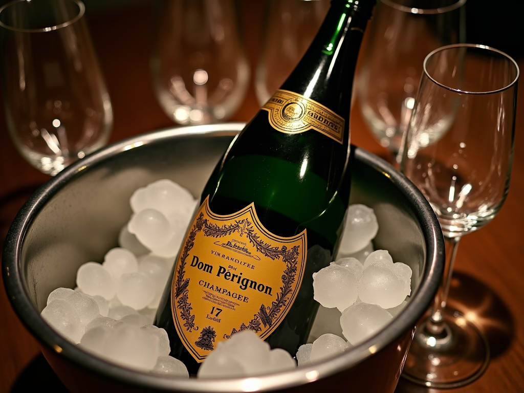 Dom Pérignon Champagne in ice bucket