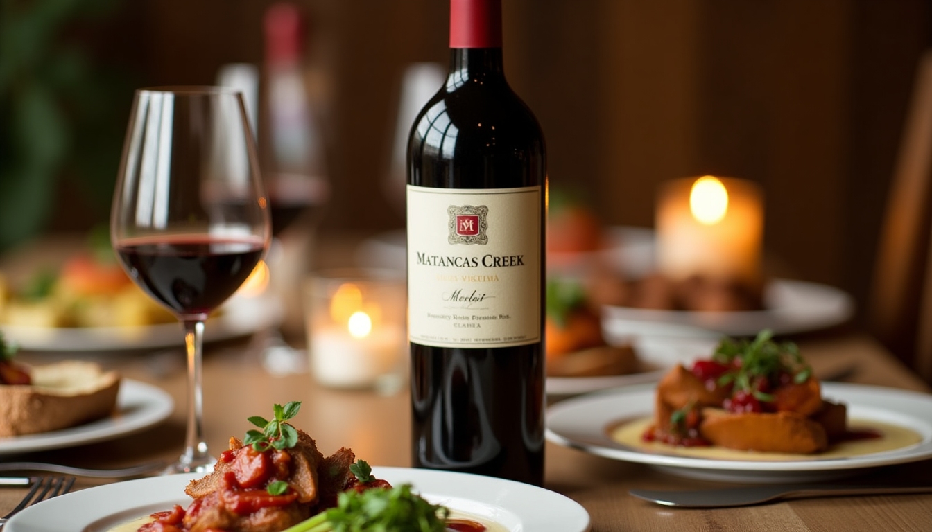 Dinner table with Matanzas Creek Merlot