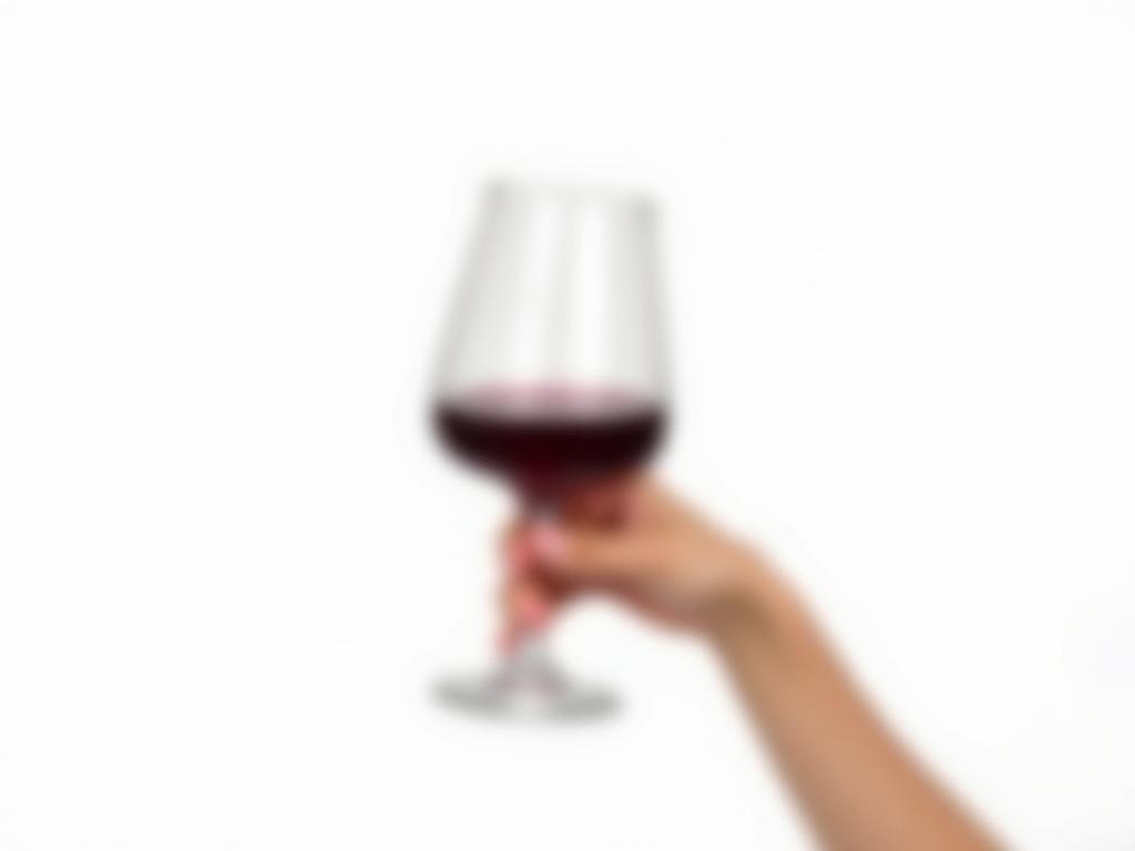 Observing the color of red wine in a glass.