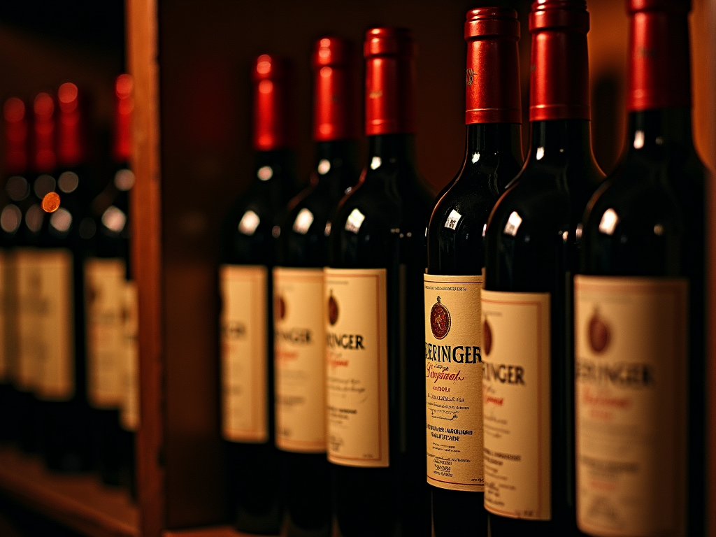 Beringer Merlot in a wine cellar
