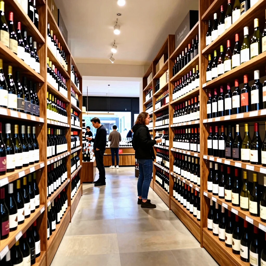 Interior of a modern Total Wine & More store with extensive wine selection and customers shopping