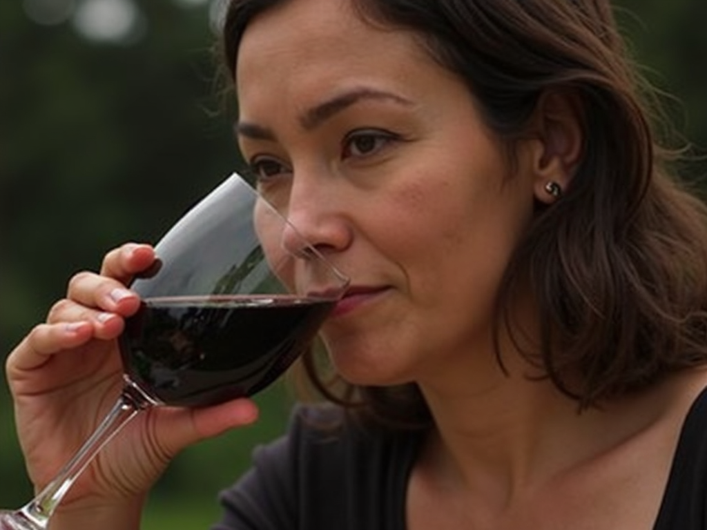Savoring the taste of wine.