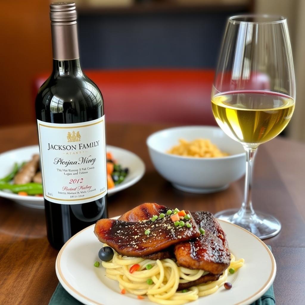 Jackson Family Wine with food.