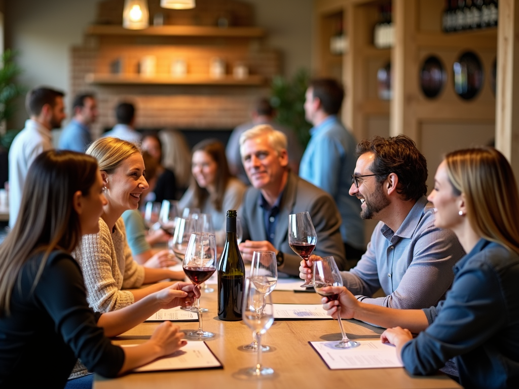 Wine enthusiasts enjoying a tasting experience at Jackson Family Wines, illustrating the welcoming and educational atmosphere.