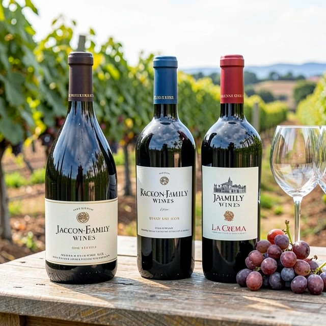 Jackson Family Wines bottles displayed in a California vineyard setting