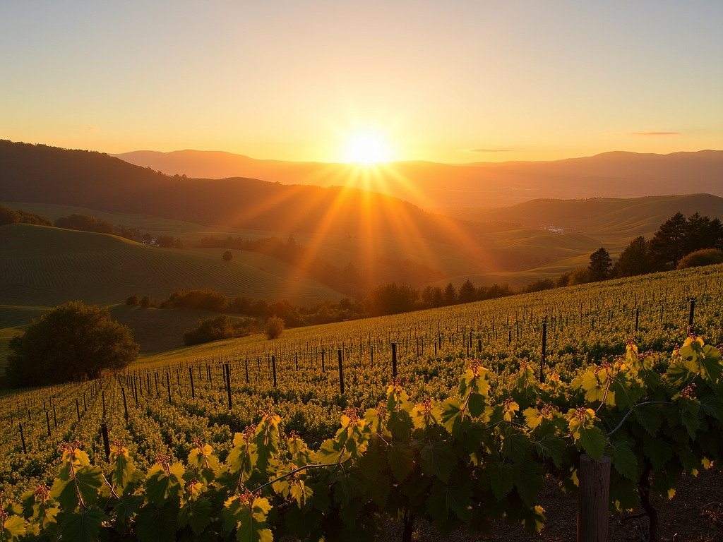 Napa Valley vineyards at sunrise