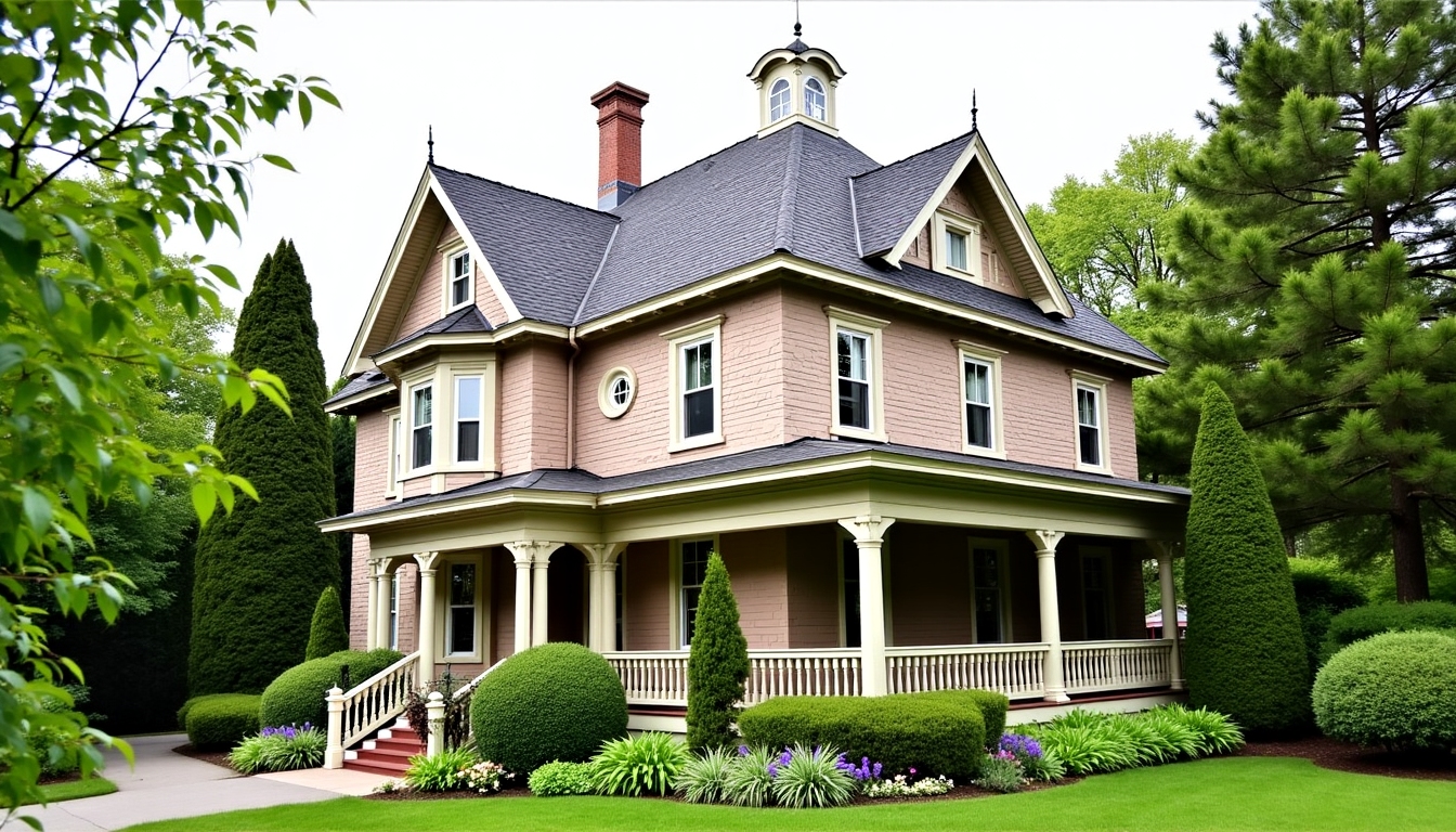 Beringer's historic Rhine House with its distinctive Victorian architecture surrounded by gardens.