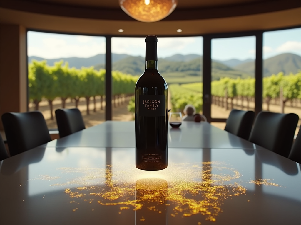 AI-generated futuristic image of a Jackson Family Wines bottle