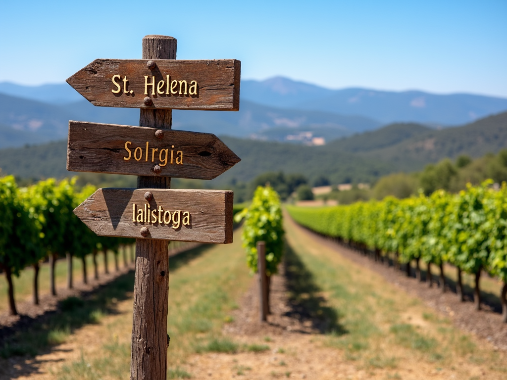 Vineyard signpost in Napa Valley