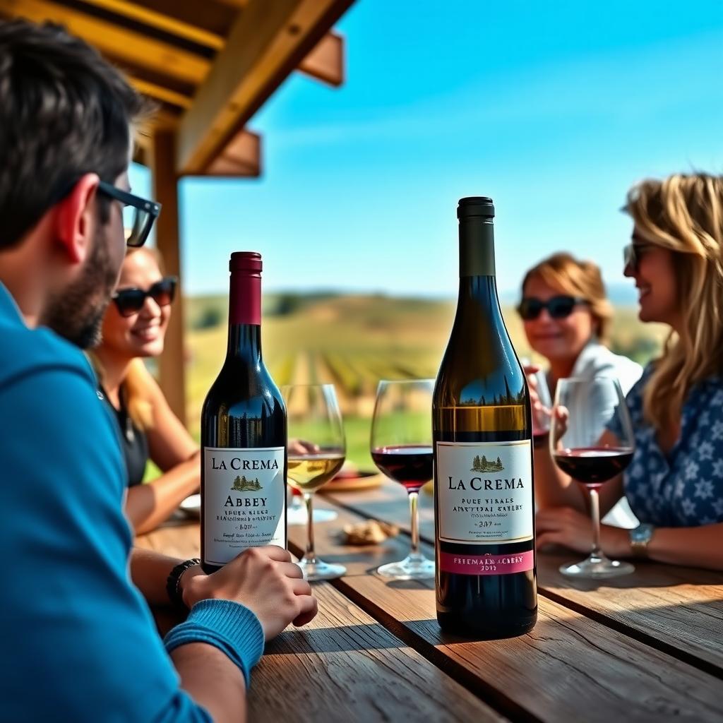 Friends tasting special editions by Jackson Family Wines in a vineyard