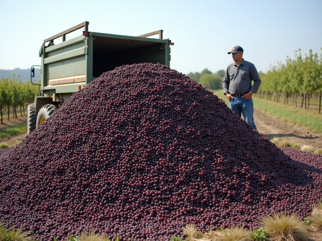 Grape pomace composting process