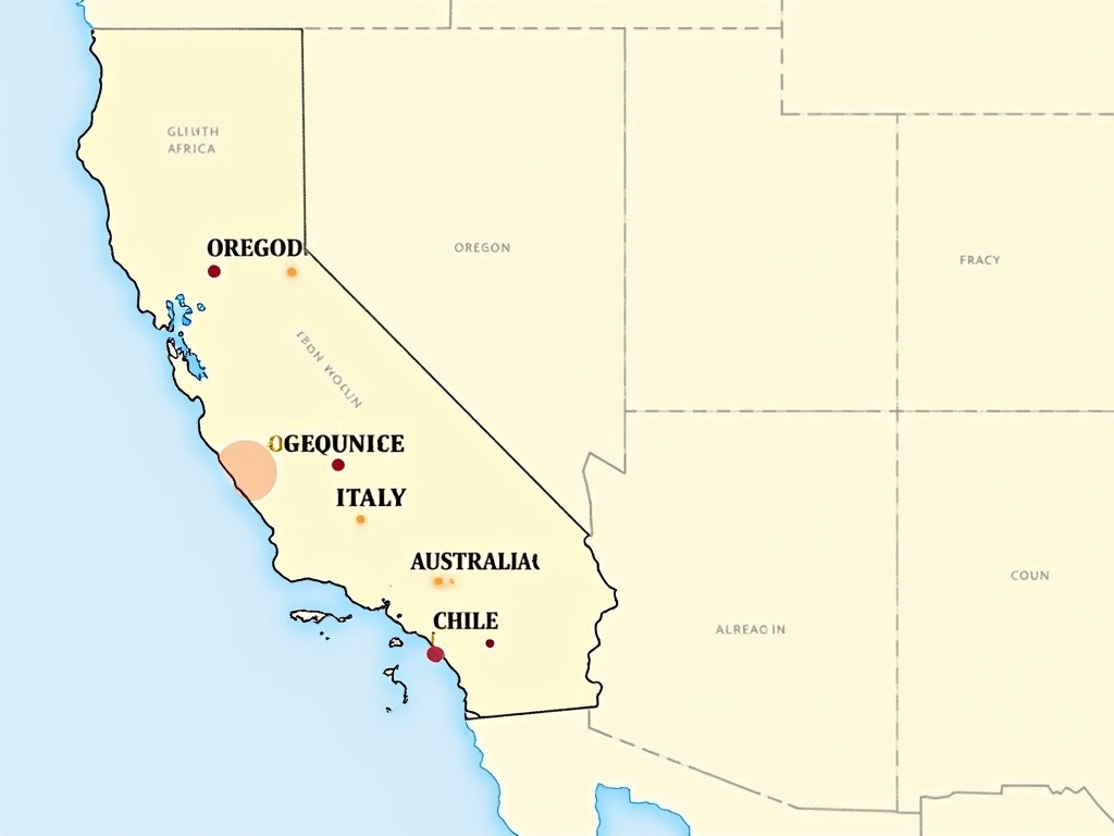 Map of Jackson Family Wines' global vineyards