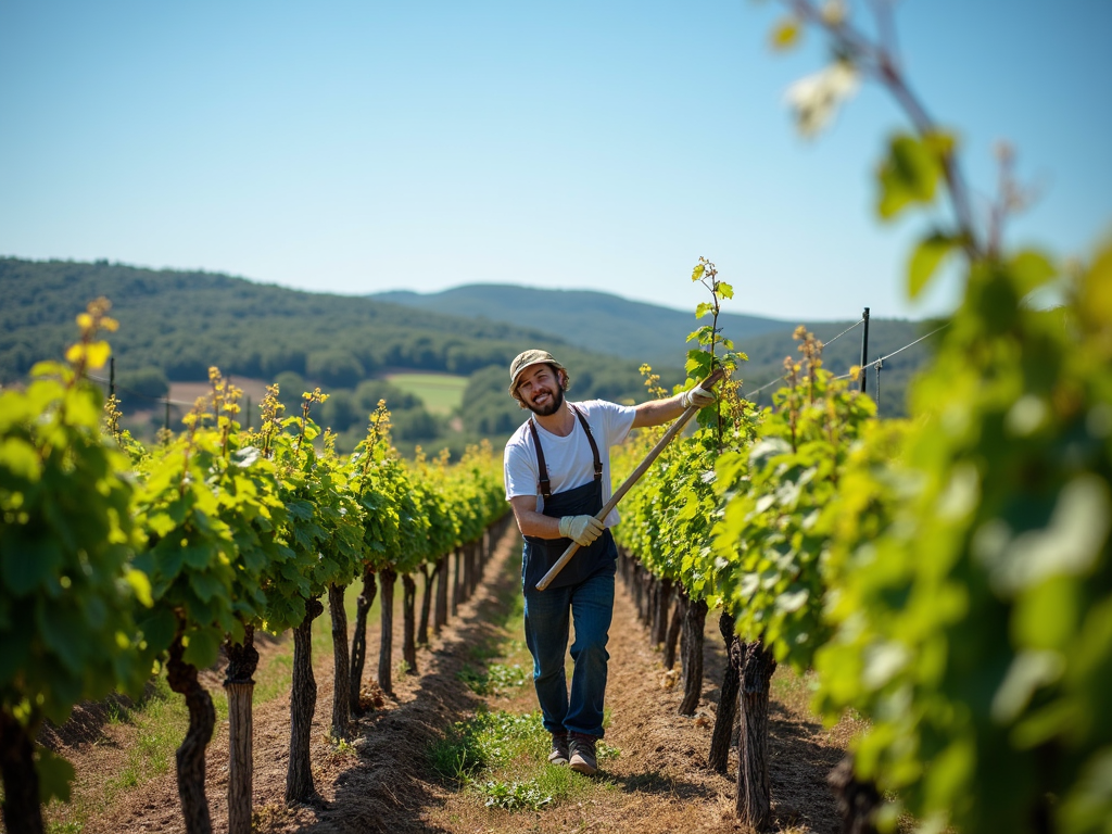 A vineyard worker at Jackson Family Wines