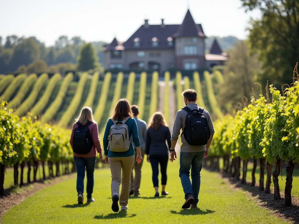 Guided tour of Beringer vineyards with visitors