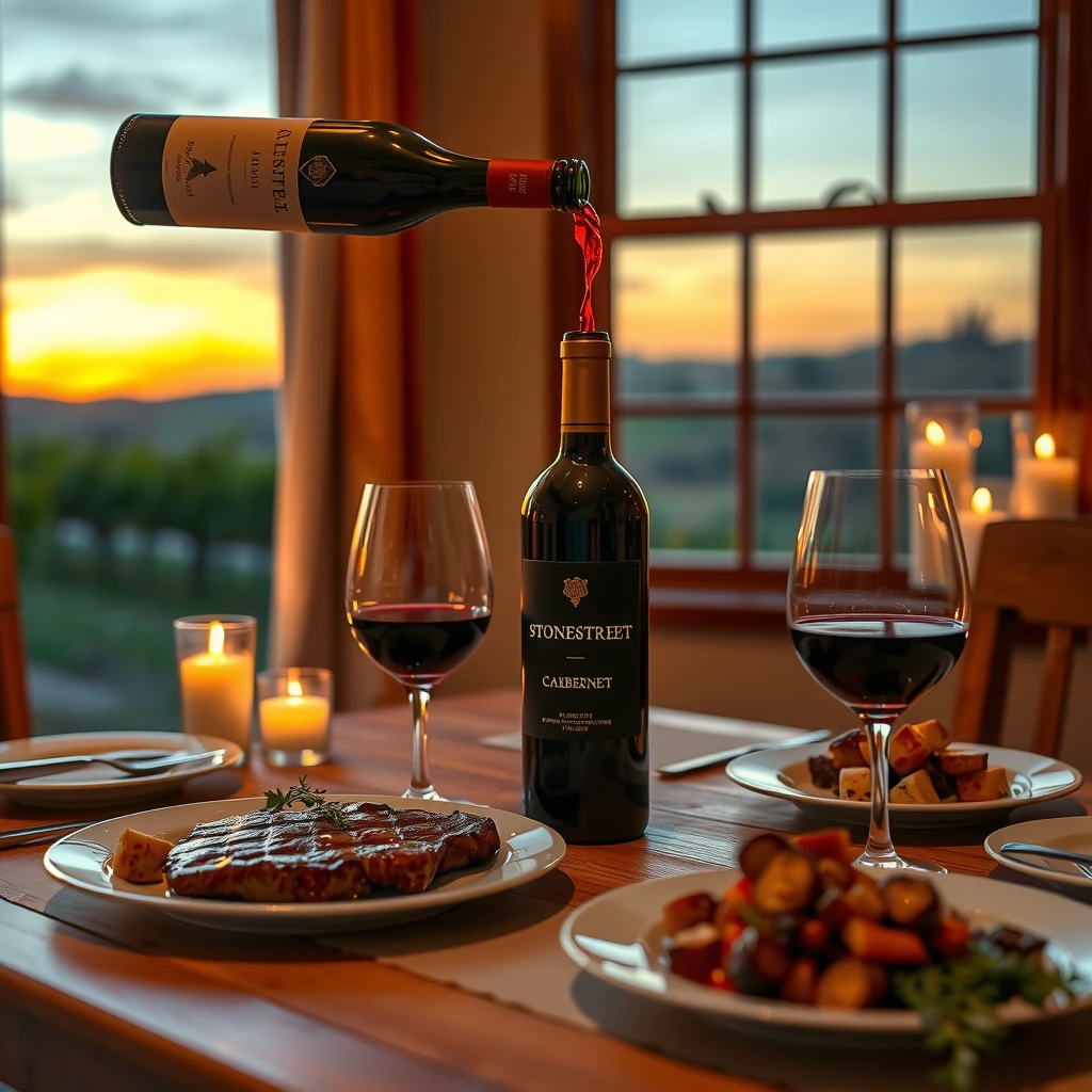 Evening dinner pairing with Stonestreet Cabernet