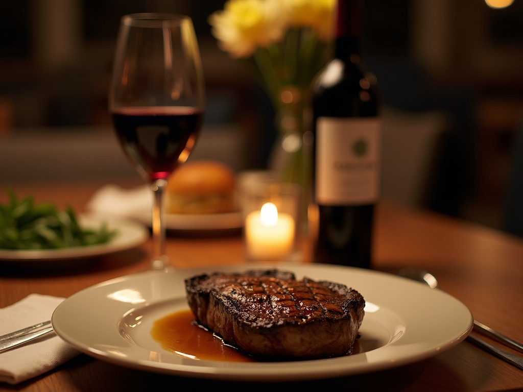 Steak dinner paired with Cabernet Sauvignon