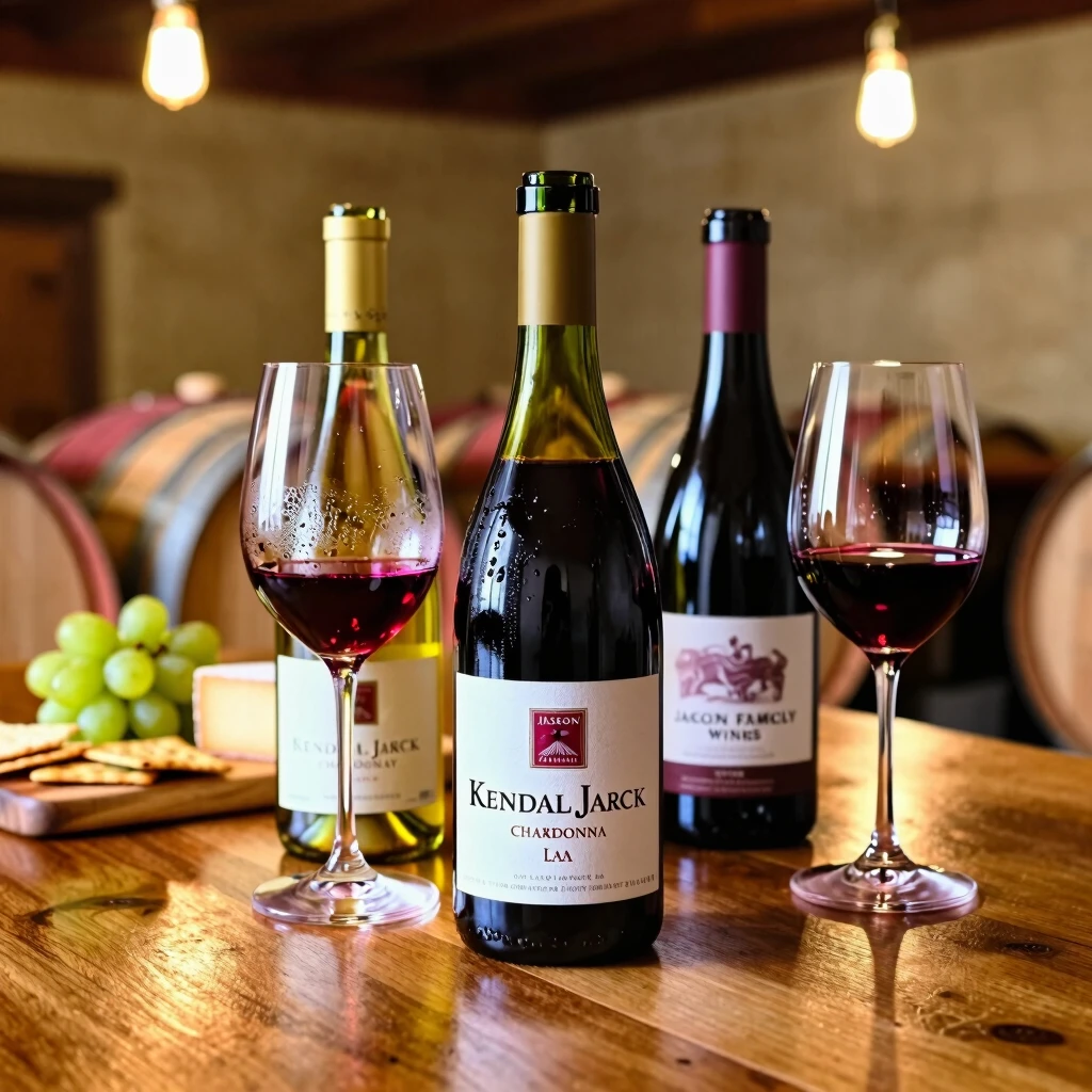 Wine tasting setup with Jackson Family brands