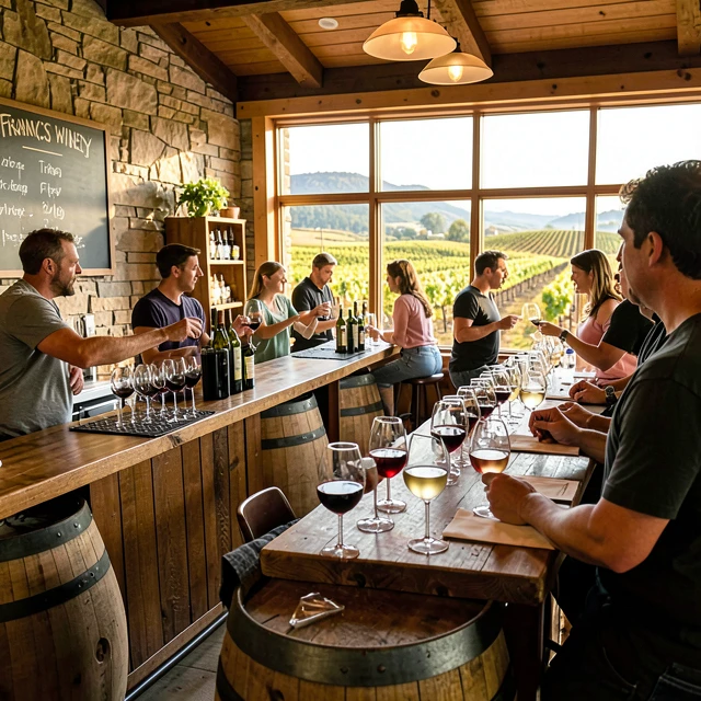 Cozy tasting room experience at St. Francis Winery in Sonoma County