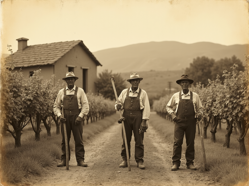 Early California winemakers at work