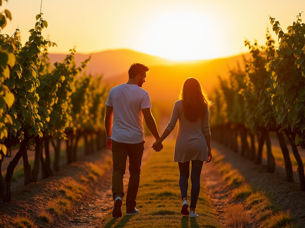 Sunset at Beringer Vineyards