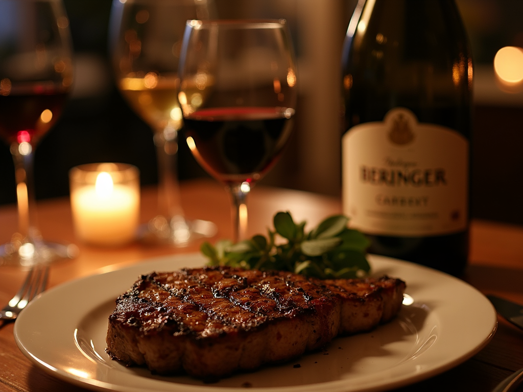 Beringer Cabernet Sauvignon paired with steak