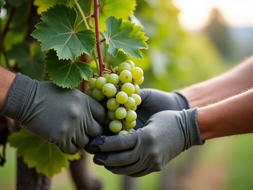 A worker tending grapevines with organic methods at Jackson Family Wines.