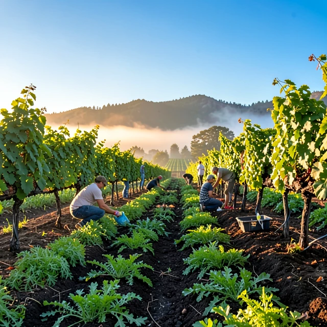 Regenerative vineyards at Jackson Family Wines estate in Sonoma County