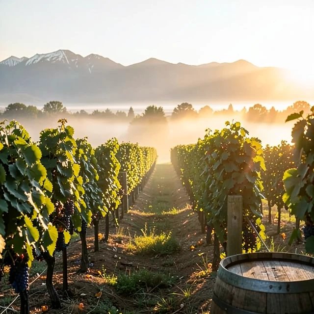 Dawn over Skysill Vineyard in Walla Walla Valley