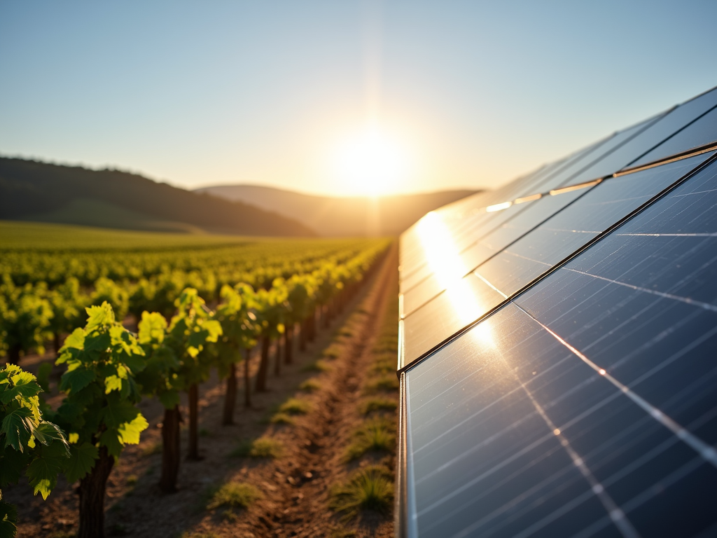 Solar panels at Napa Valley vineyard