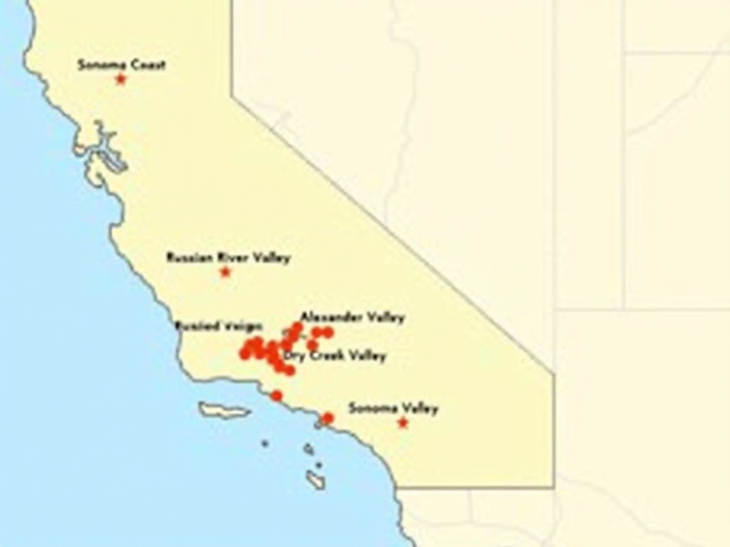 Map of Sonoma County wine regions.